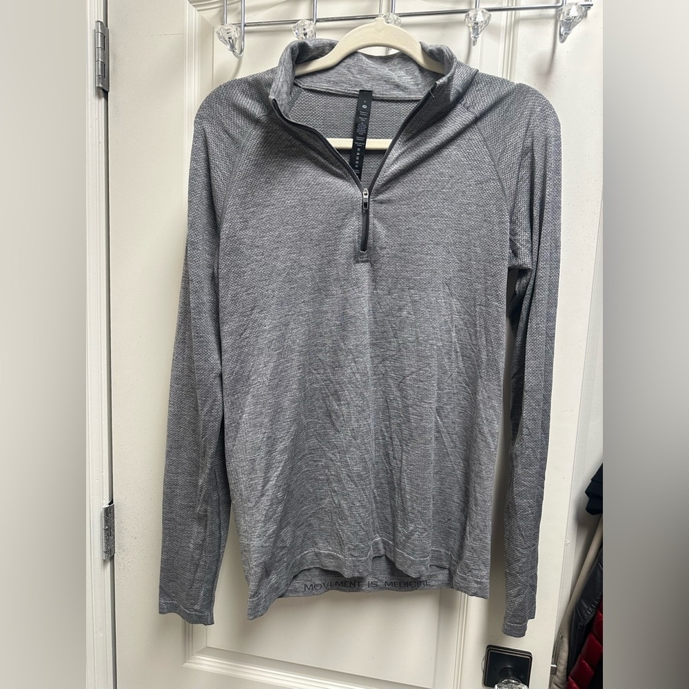 Lululemon Athletica Heathered Gray Half Zip-Up Top